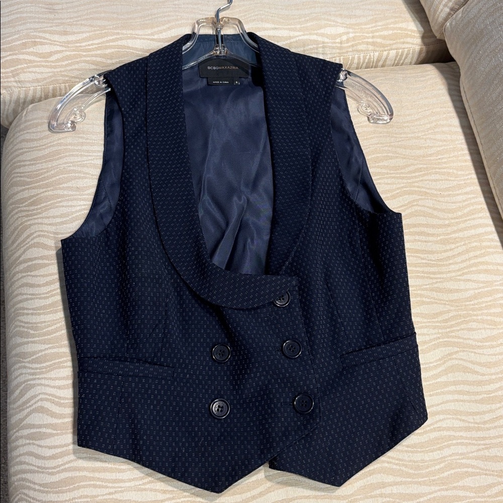 Navy Double-Breasted Vest